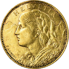 Coin, Switzerland, 10 Francs, 1915, Bern, VF(30-35), Gold, KM:36