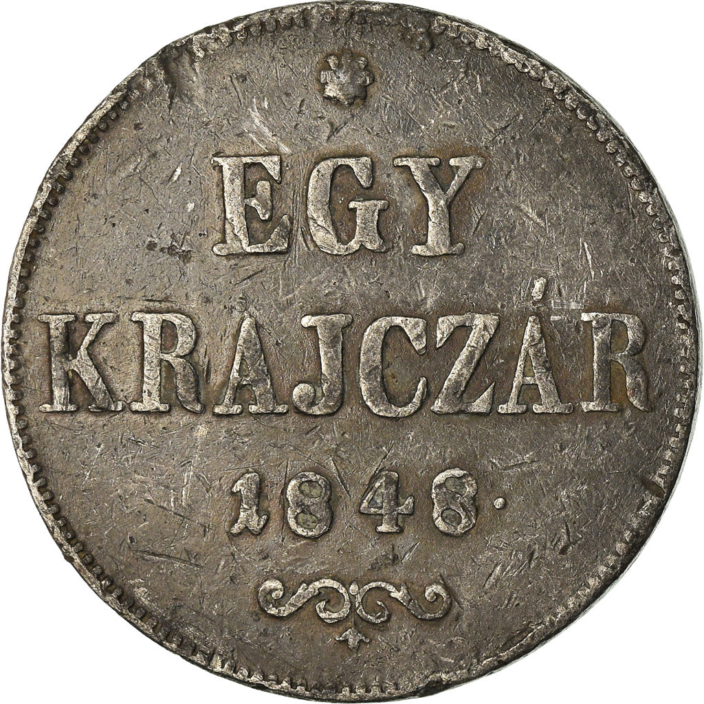 Coin, Hungary, Ferdinand V, Egy (1) Krajczar, 1848, Kremnitz, VF(30-35), Copper