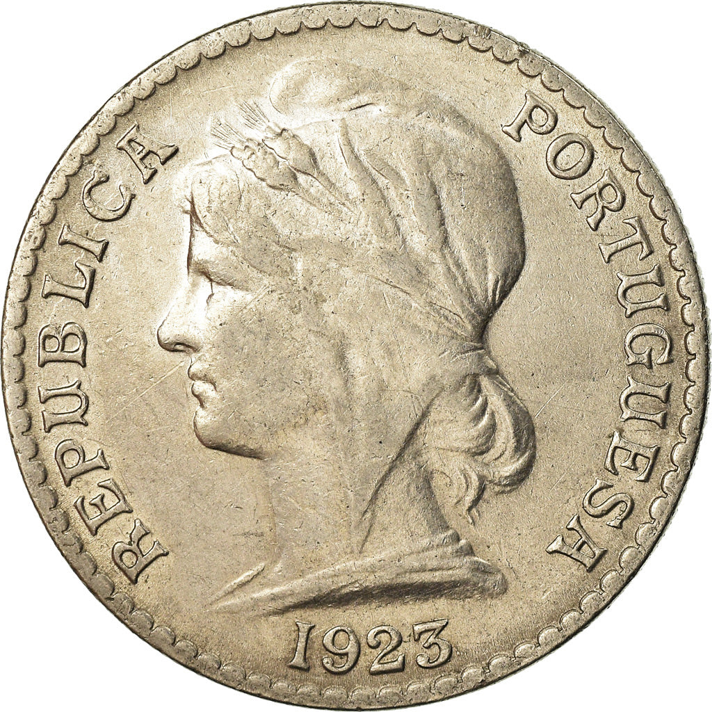 Coin, Angola, 50 Centavos, 1923, AU(55-58), Nickel, KM:65