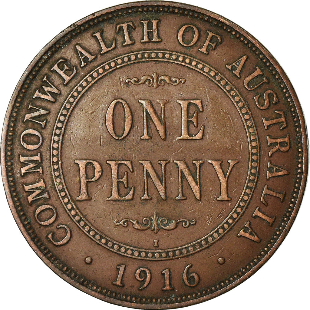 Coin, Australia, George V, Penny, 1916, VF(30-35), Bronze, KM:23