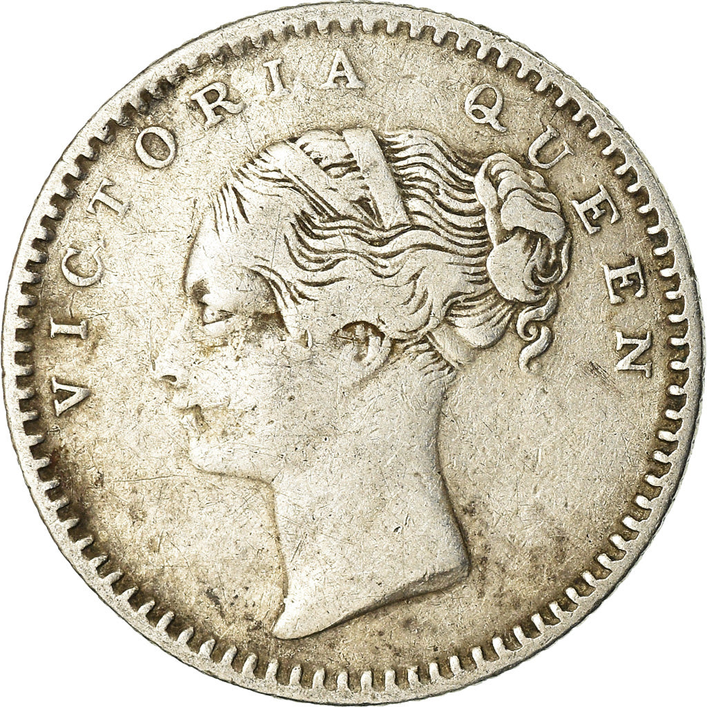 Coin, INDIA-BRITISH, Victoria, 1/4 Rupee, 1840, Bombay, VF(30-35), Silver