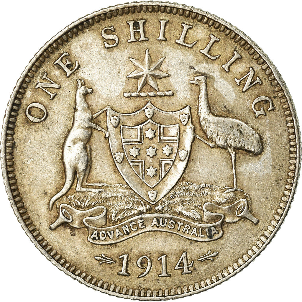 Coin, Australia, George V, Shilling, 1914, EF(40-45), Silver, KM:26