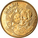 Coin, Brazil, 25 Centavos, 2010, MS(63), Bronze Plated Steel, KM:650