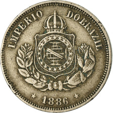 Coin, Brazil, Pedro II, 50 Reis, 1886, VF(30-35), Copper-nickel, KM:482
