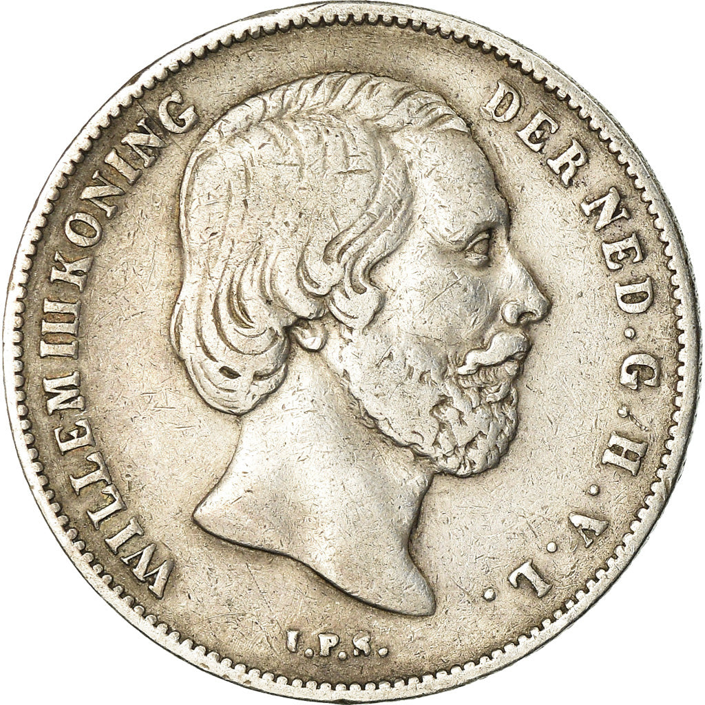 Coin, Netherlands, William III, 1/2 Gulden, 1860, VF(30-35), Silver, KM:92