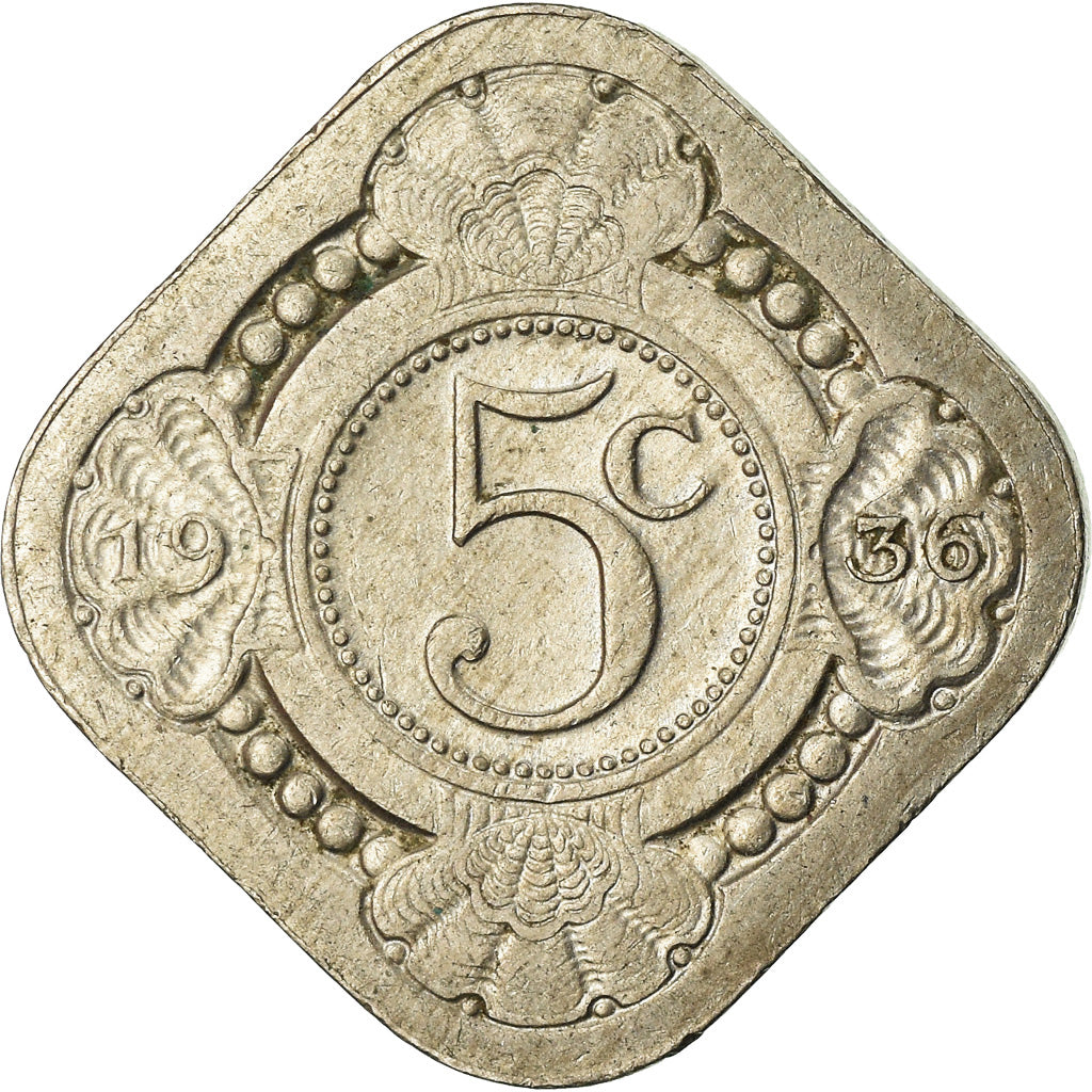 Monnaie, Pays-Bas, Wilhelmina I, 5 Cents, 1936, TTB, Copper-nickel, KM:153