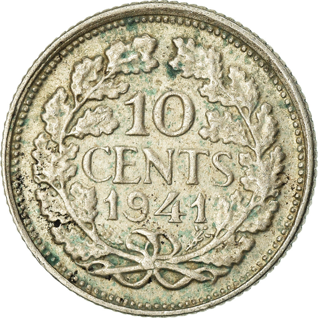 Coin, Netherlands, Wilhelmina I, 10 Cents, 1941, EF(40-45), Silver, KM:163