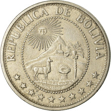 Münze, Bolivien, Peso Boliviano, 1968, SS, Nickel Clad Steel, KM:192