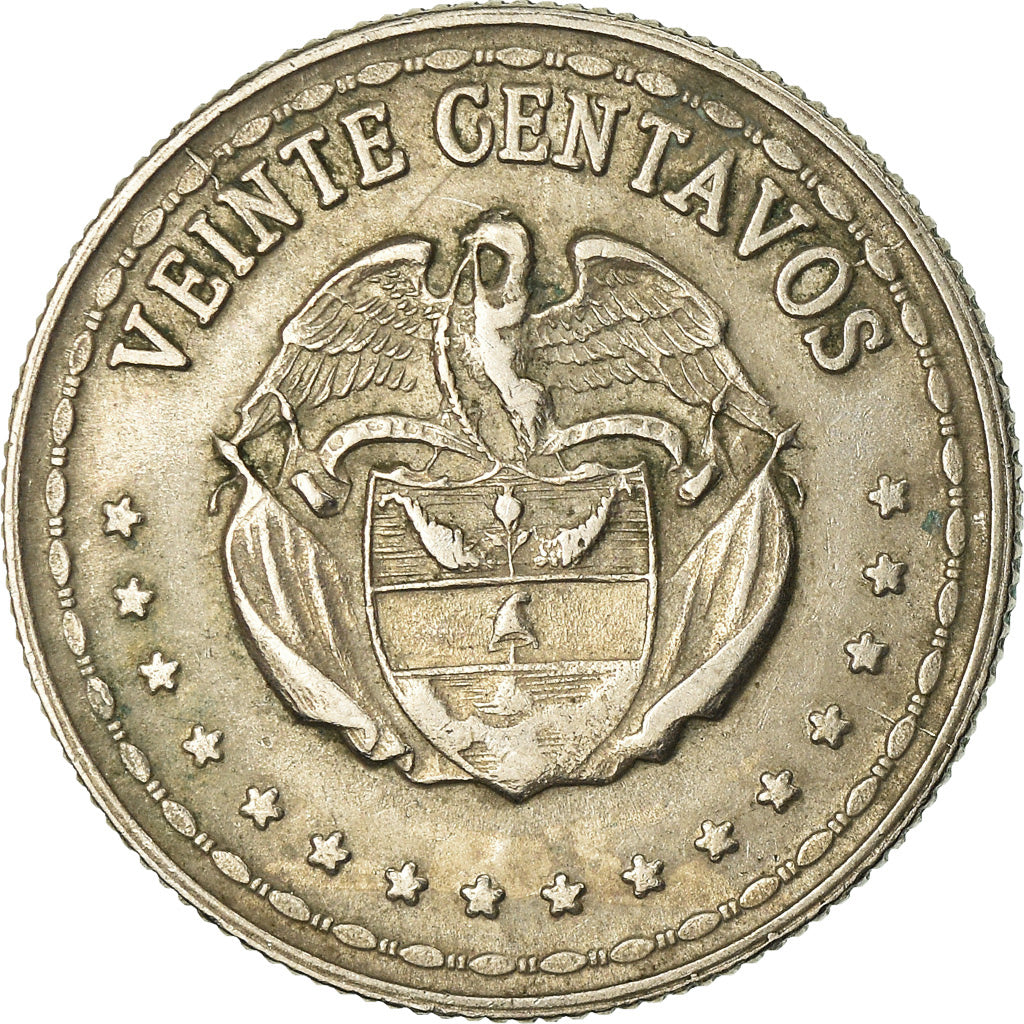 Coin, Colombia, 20 Centavos, 1960, EF(40-45), Copper-nickel, KM:222