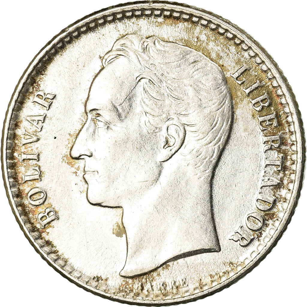 Coin, Venezuela, 50 Centimos, 1954, Philadelphia, AU(55-58), Silver, KM:36