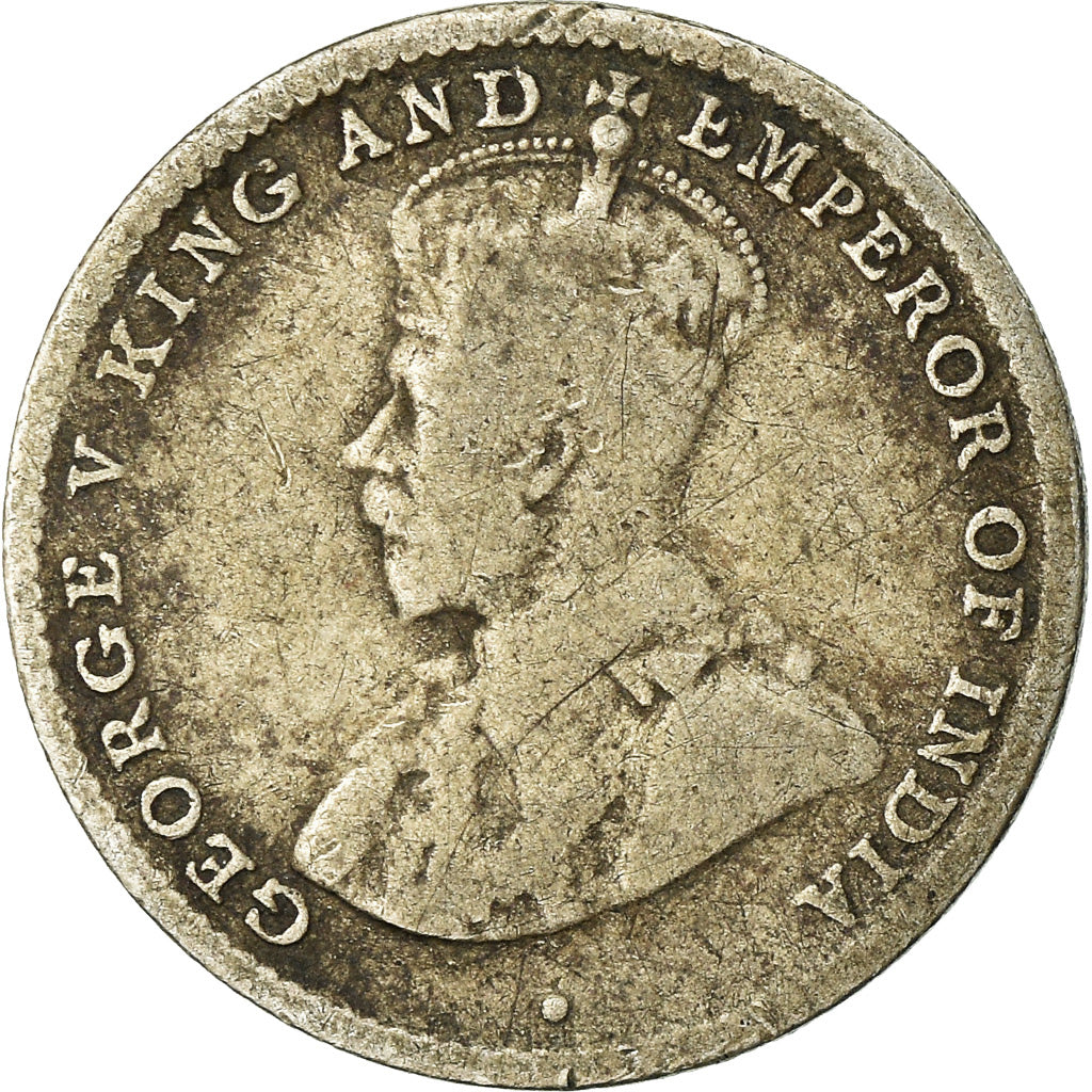 Coin, Ceylon, George V, 10 Cents, 1911, F(12-15), Silver, KM:104