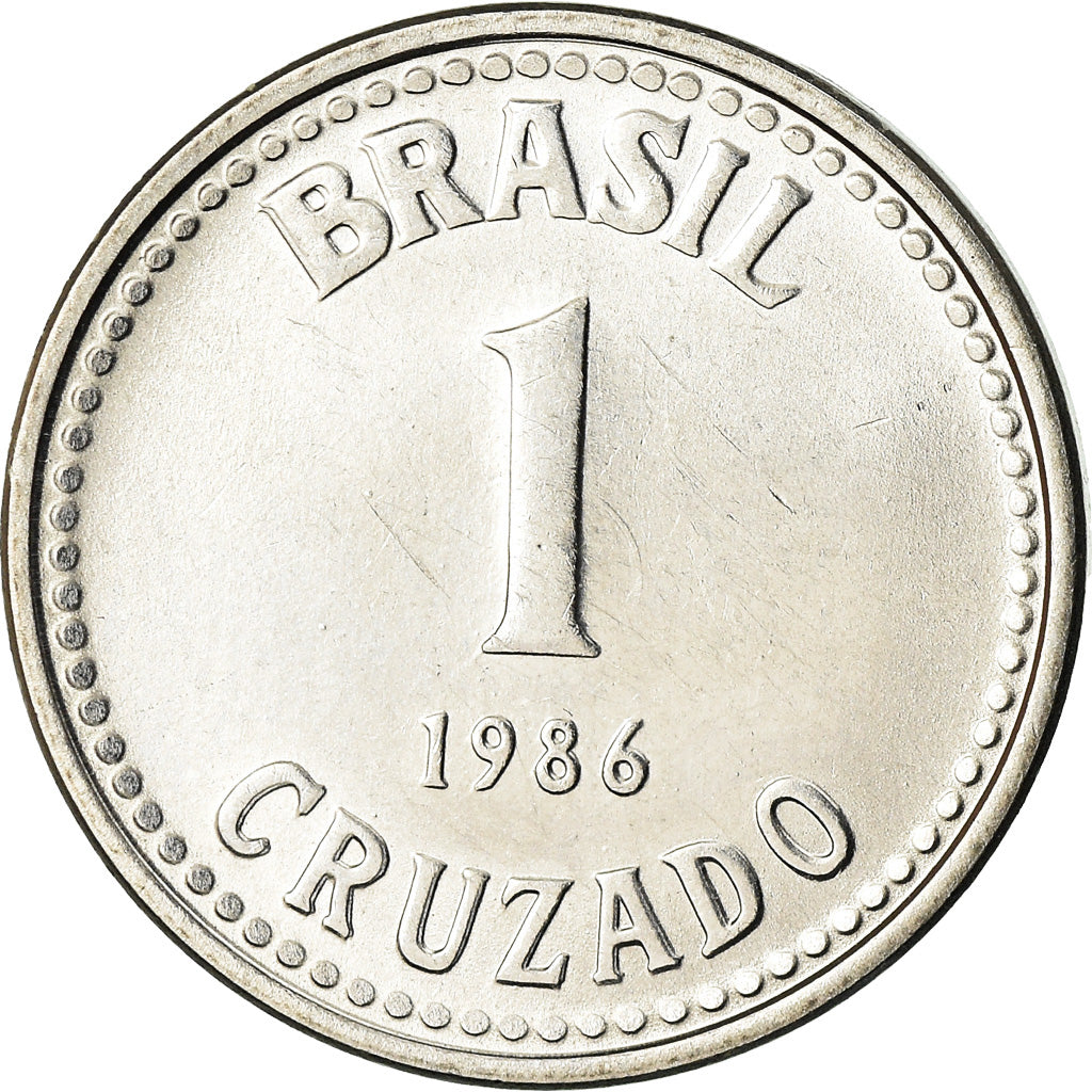 Munten, Brazilië, Cruzado, 1986, PR+, Stainless Steel, KM:605