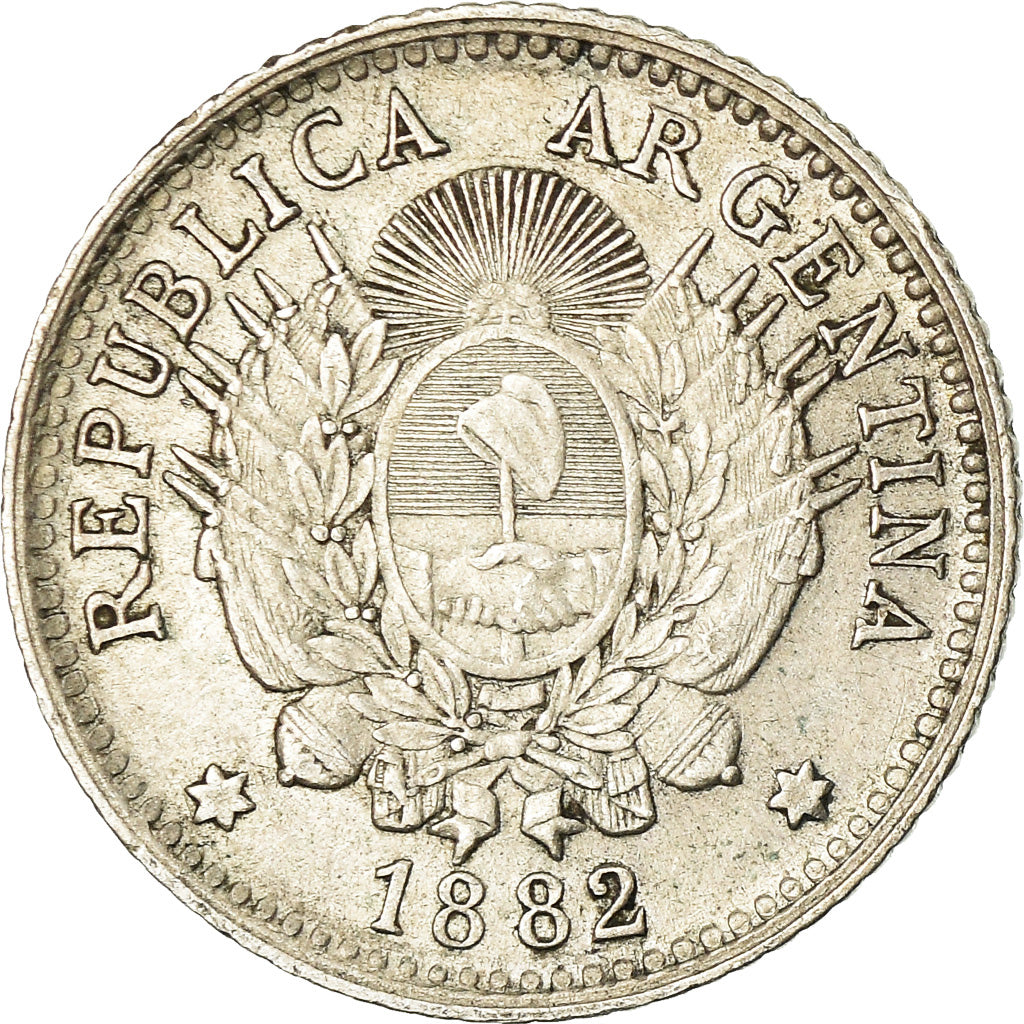 Moneta, Argentina, 10 Centavos, 1882, BB, Argento, KM:26