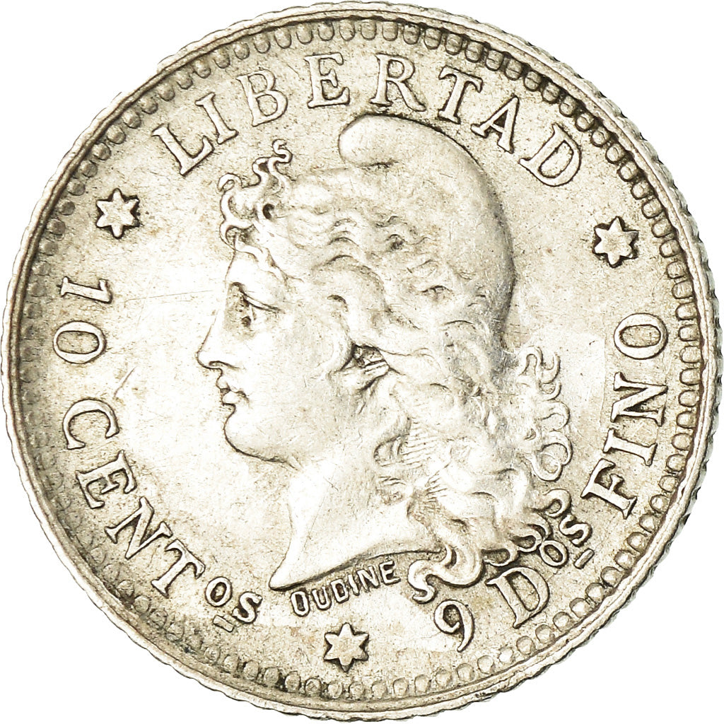 Moneta, Argentina, 10 Centavos, 1882, BB, Argento, KM:26