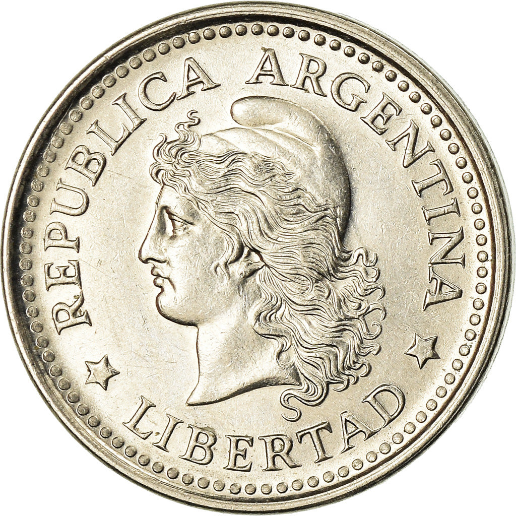 Coin, Argentina, 20 Centavos, 1960, MS(60-62), Nickel Clad Steel, KM:55
