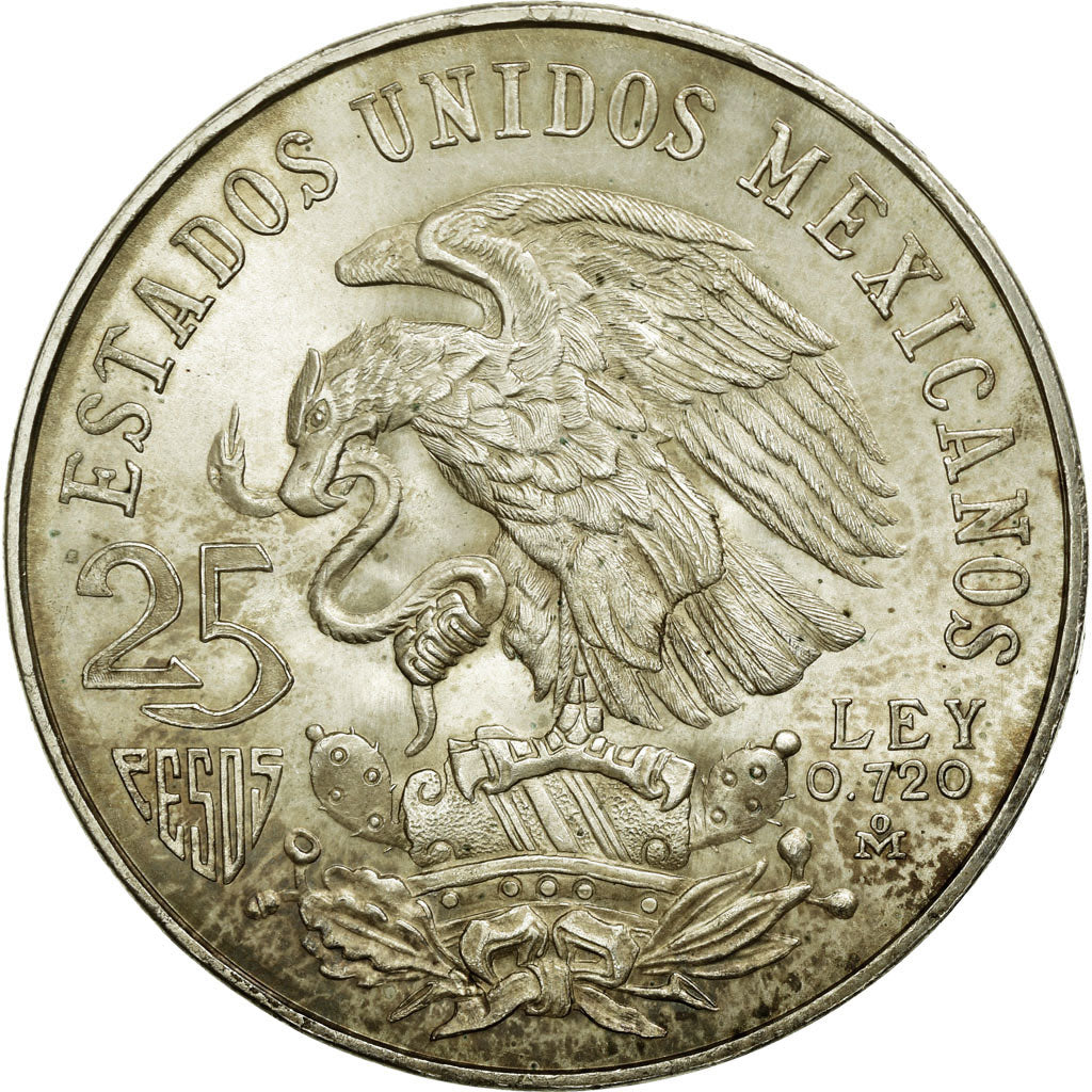 Coin, Mexico, 25 Pesos, 1968, Mexico, AU(55-58), Silver, KM:479.1