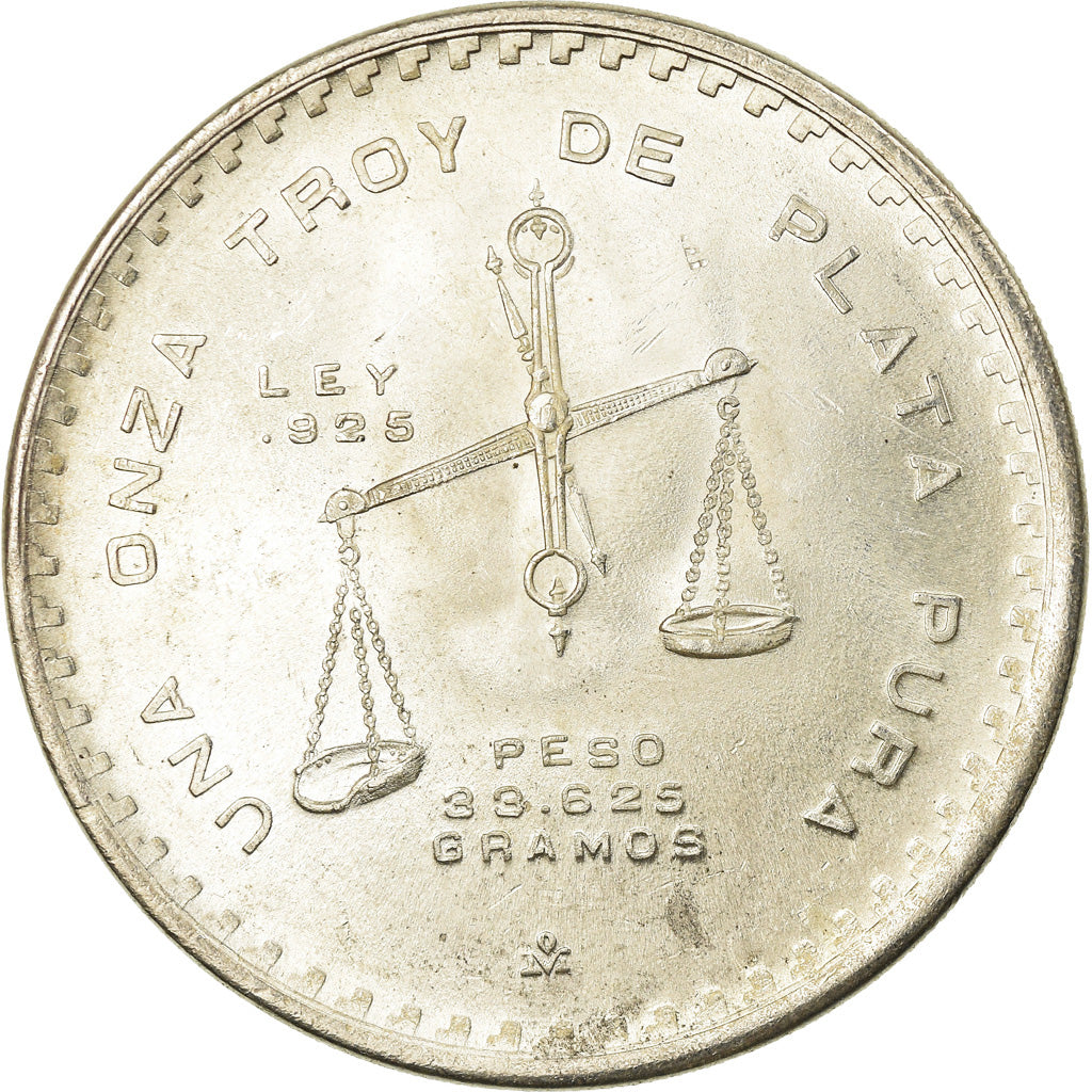 Moneta, Messico, Onza, 1980, Mexico City, SPL-, Argento, KM:M49b.5