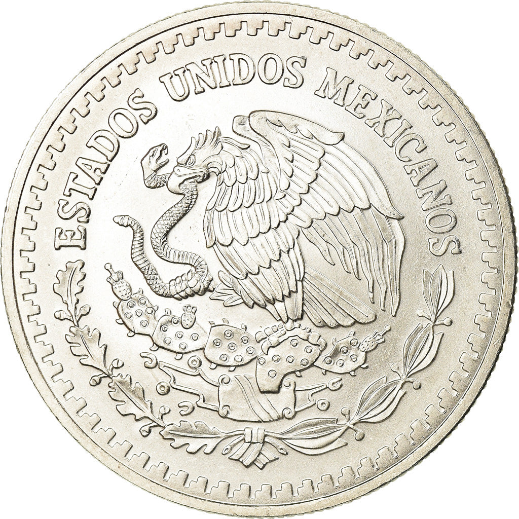 Coin, Mexico, Onza, Troy Ounce of Silver, 1993, Mexico City, MS(60-62), Silver