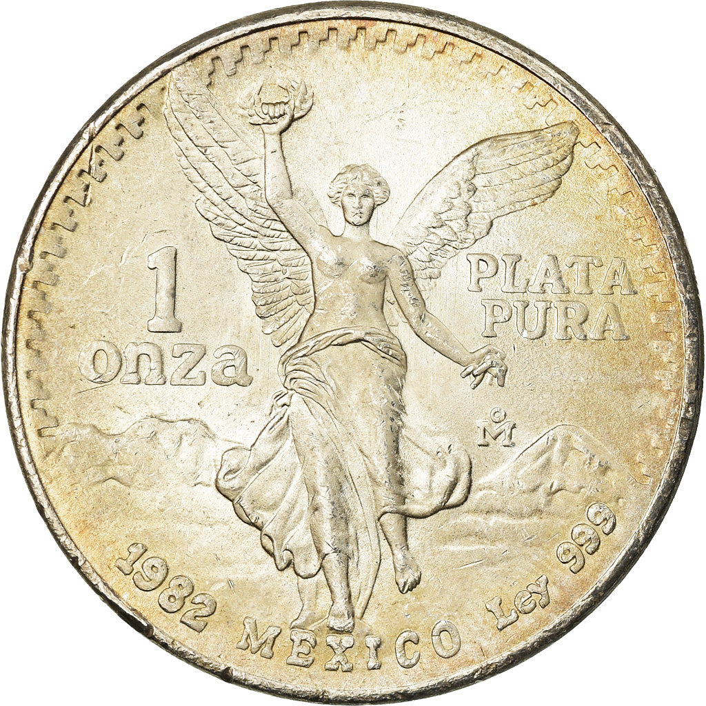 Moneda, México, Onza, Troy Ounce of Silver, 1982, Mexico City, EBC, Plata
