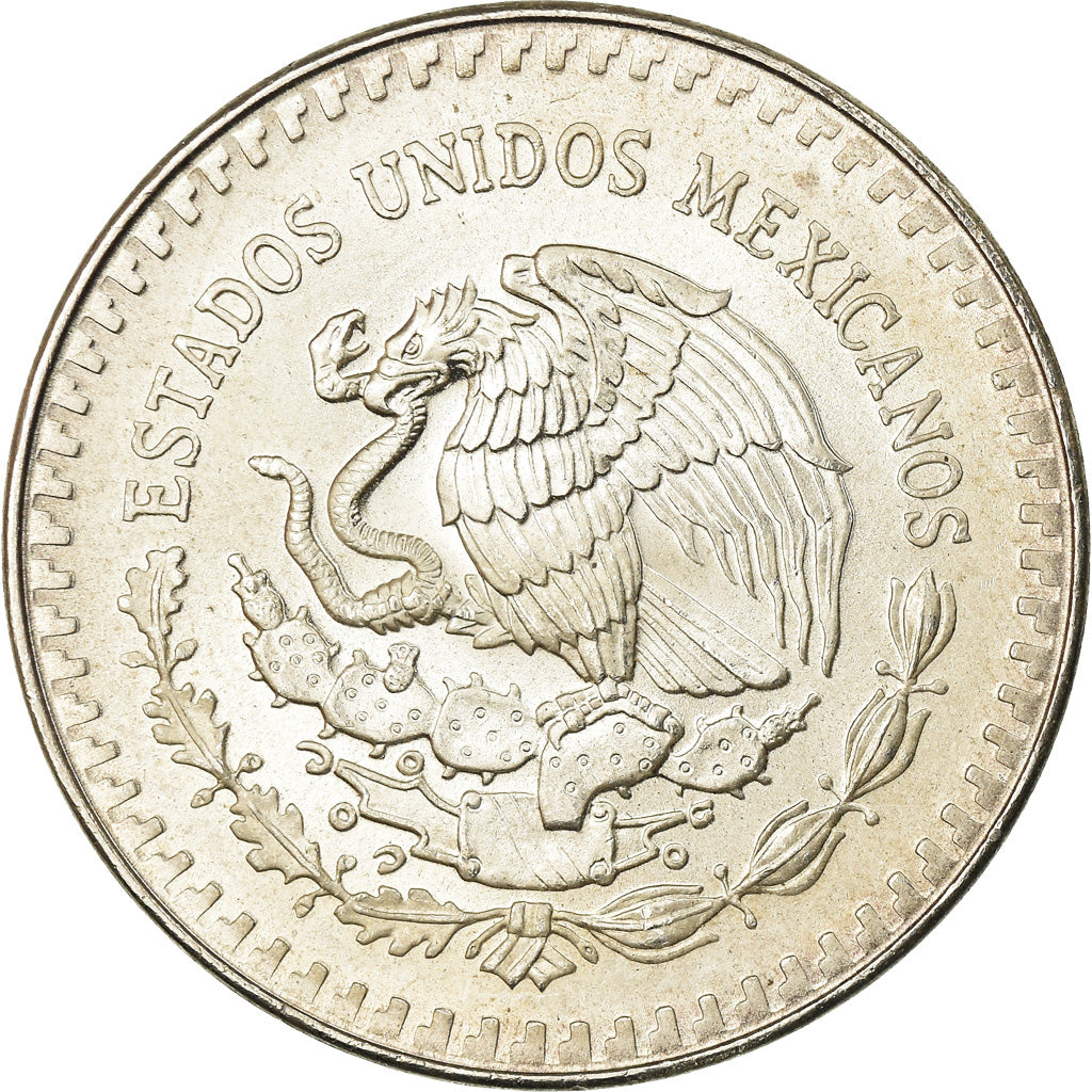 Moneda, México, Onza, Troy Ounce of Silver, 1989, Mexico City, EBC, Plata