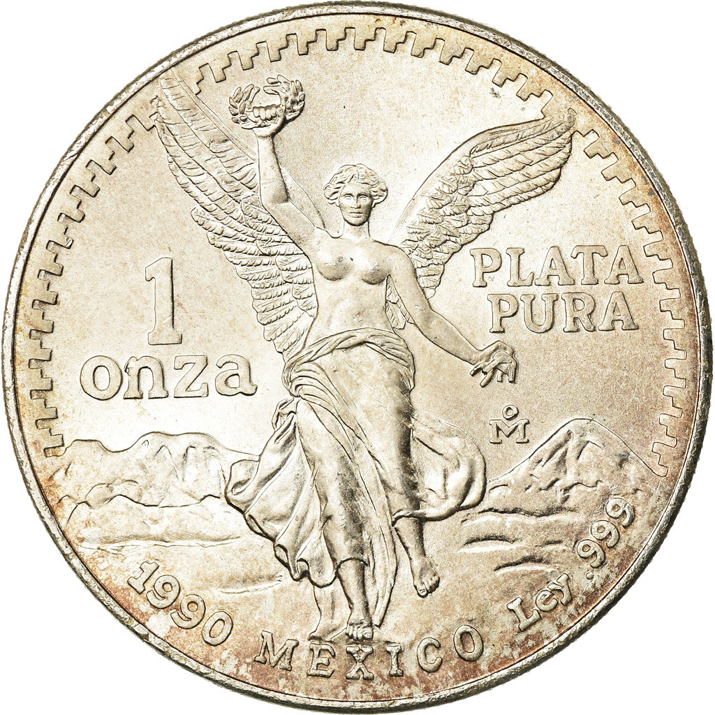 Monnaie, Mexique, Onza, Troy Ounce of Silver, 1990, Mexico City, SUP+, Argent