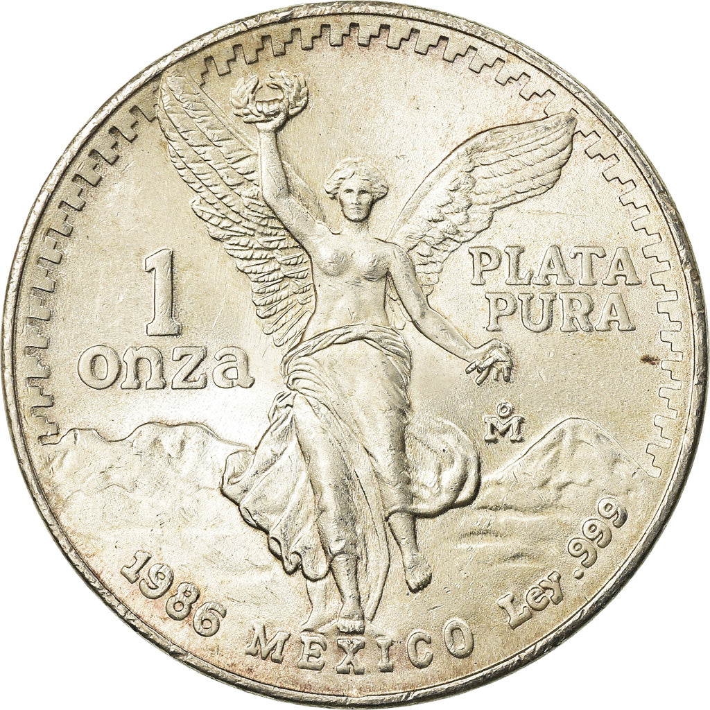 Munten, Mexico, Onza, Troy Ounce of Silver, 1986, Mexico City, PR, Zilver