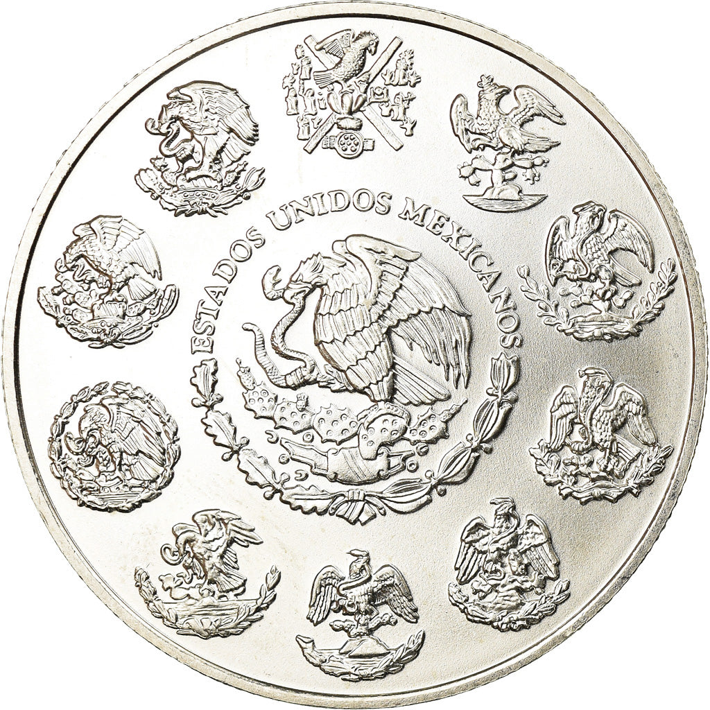 Coin, Mexico, Onza, Troy Ounce of Silver, 2004, Mexico City, MS(63), Silver