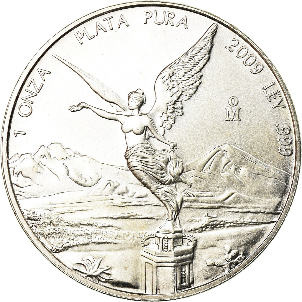 Coin, Mexico, Onza, Troy Ounce of Silver, 2009, Mexico City, MS(63), Silver