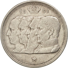 Belgio, 100 Francs, 100 Frank, 1951, MB+, Argento, KM:139.1