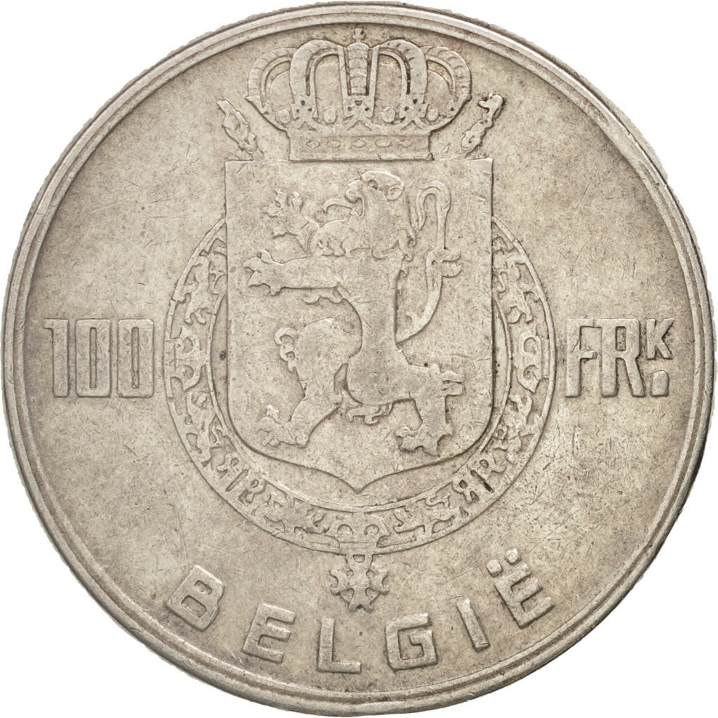 Belgium, 100 Francs, 100 Frank, 1951, VF(30-35), Silver, KM:139.1