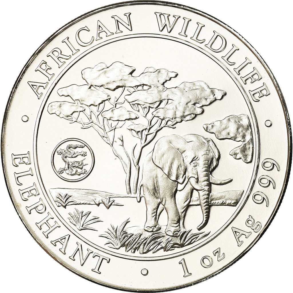 Moneta, Somalia, Elephant, 100 Shillings, 2012, Proof, FDC, Argento