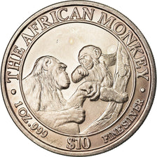 Moneta, Somalia, Monkey, 10 Dollars, 1999, SPL-, Argento