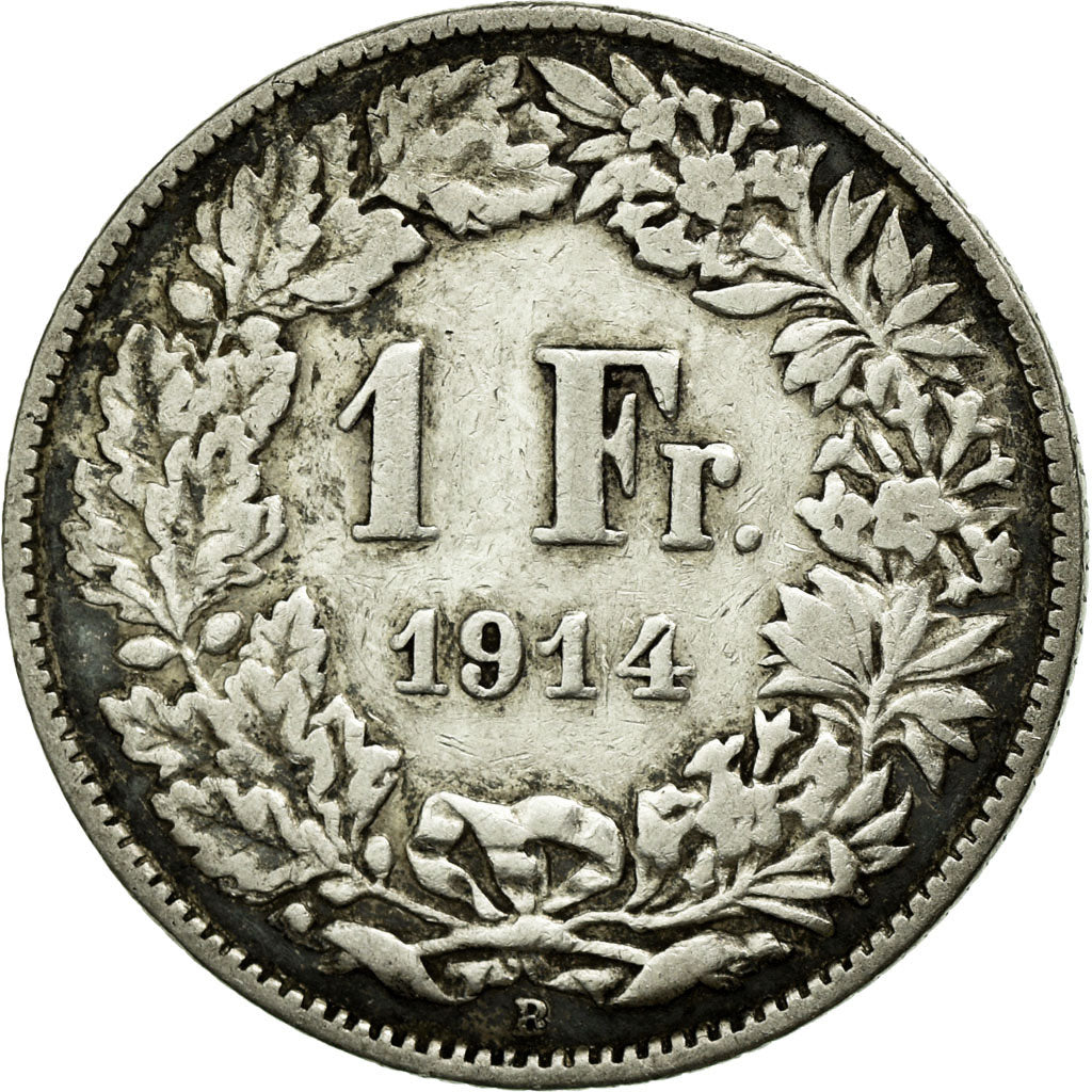 Coin, Switzerland, Franc, 1914, Bern, VF(20-25), Silver, KM:24