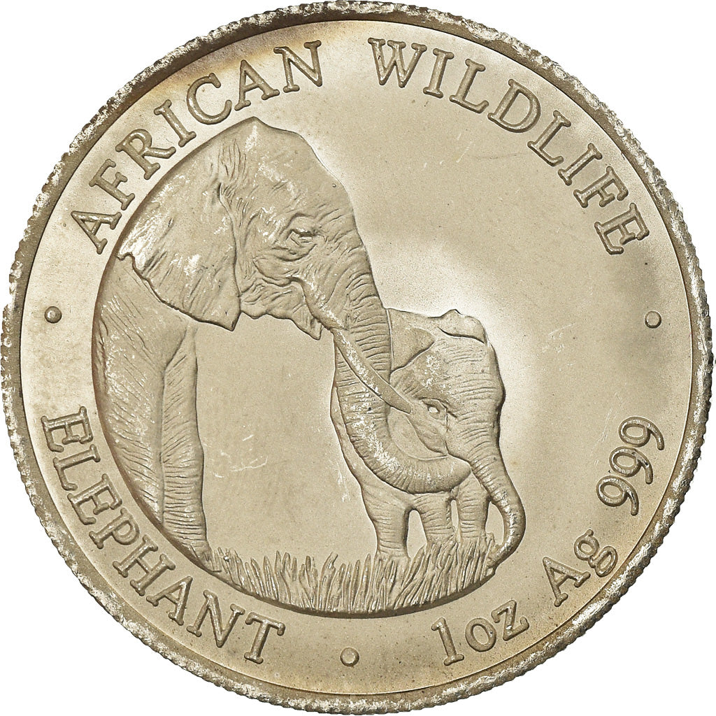Coin, Zambia, Elephant, 5000 Kwacha, 2001, British Royal Mint, AU(55-58)
