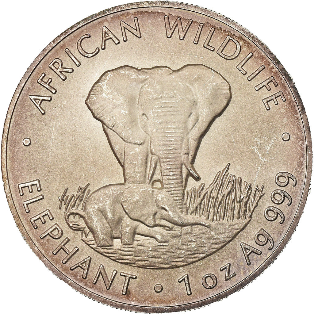 Coin, Zambia, Elephant, 5000 Kwacha, 1999, British Royal Mint, EF(40-45)