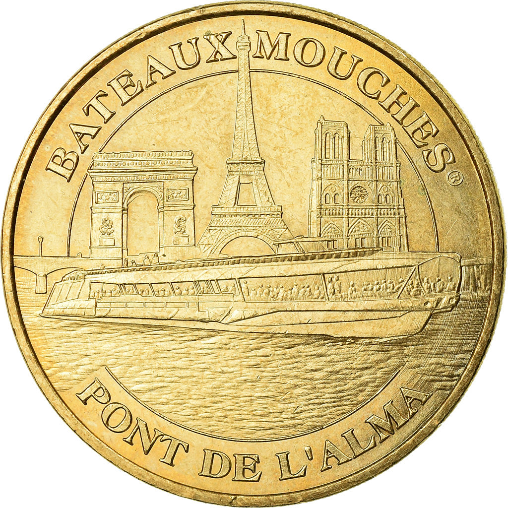 France, Jeton, Jeton Touristique, Paris - Les bateaux mouches - Pont de l'Alma