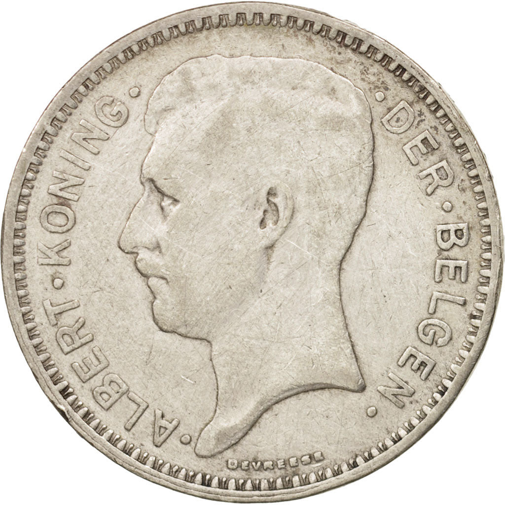 Belgium, 20 Francs, 20 Frank, 1934, EF(40-45), Silver, KM:104.1