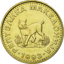 Coin, Macedonia, 5 Denari, 1993, AU(50-53), Brass, KM:4
