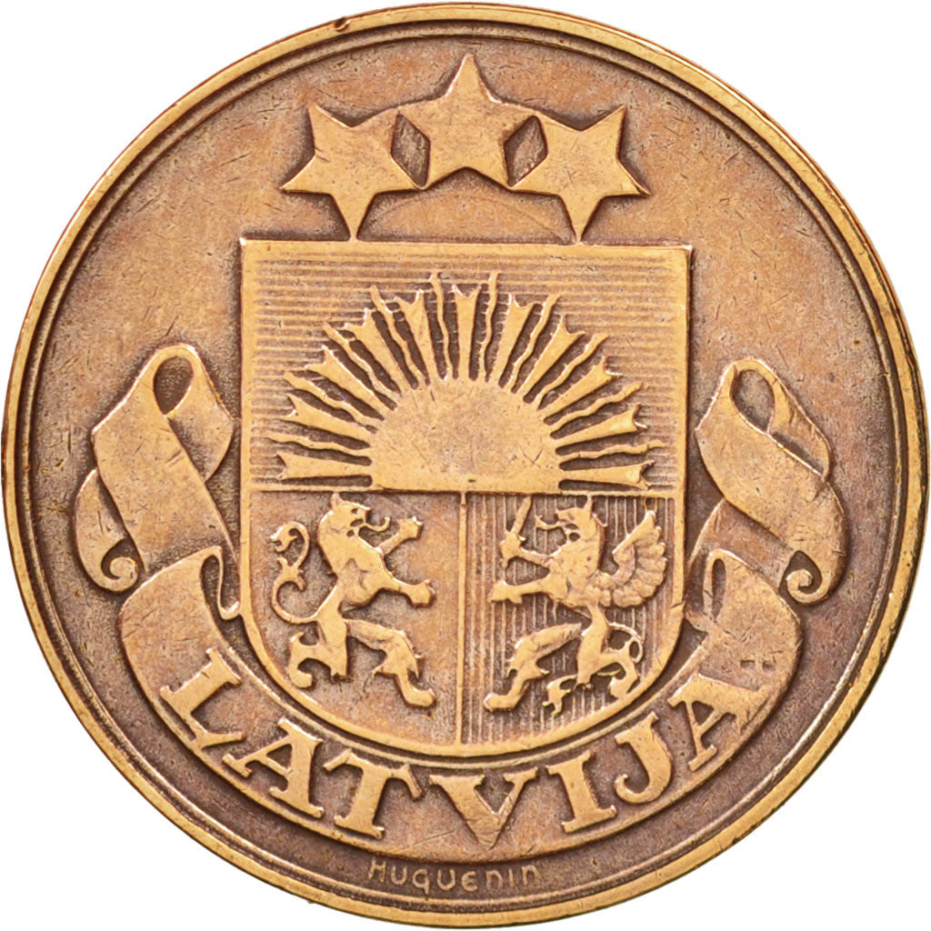Lettonia, 5 Santimi, 1922, BB, Bronzo, KM:3