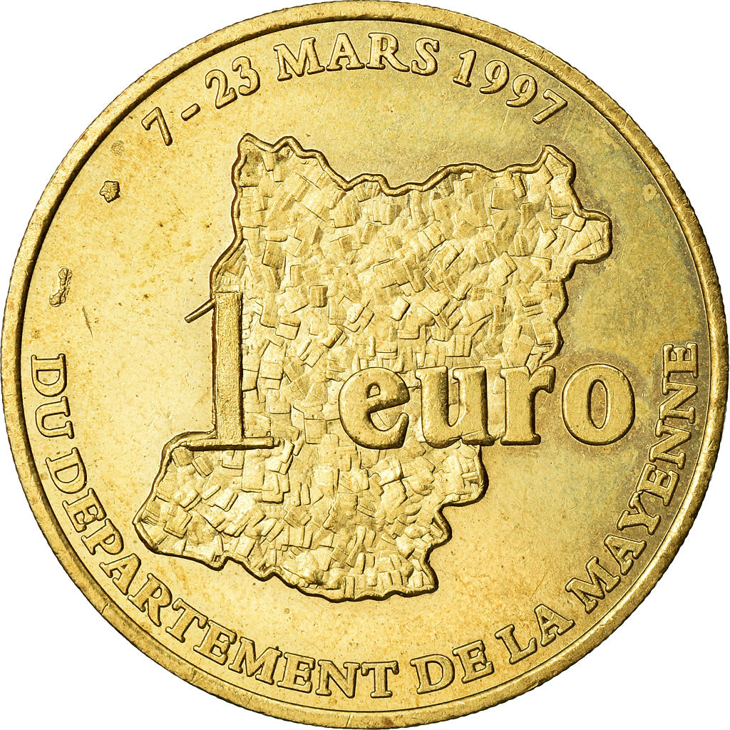 Frankreich, 1 Euro, Département de la Mayenne, 1997, SS, Cupro-nickel Aluminium