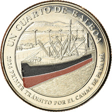 Coin, Panama, Premier passage dans le canal, 1/4 Balboa, 2016, MS(63)