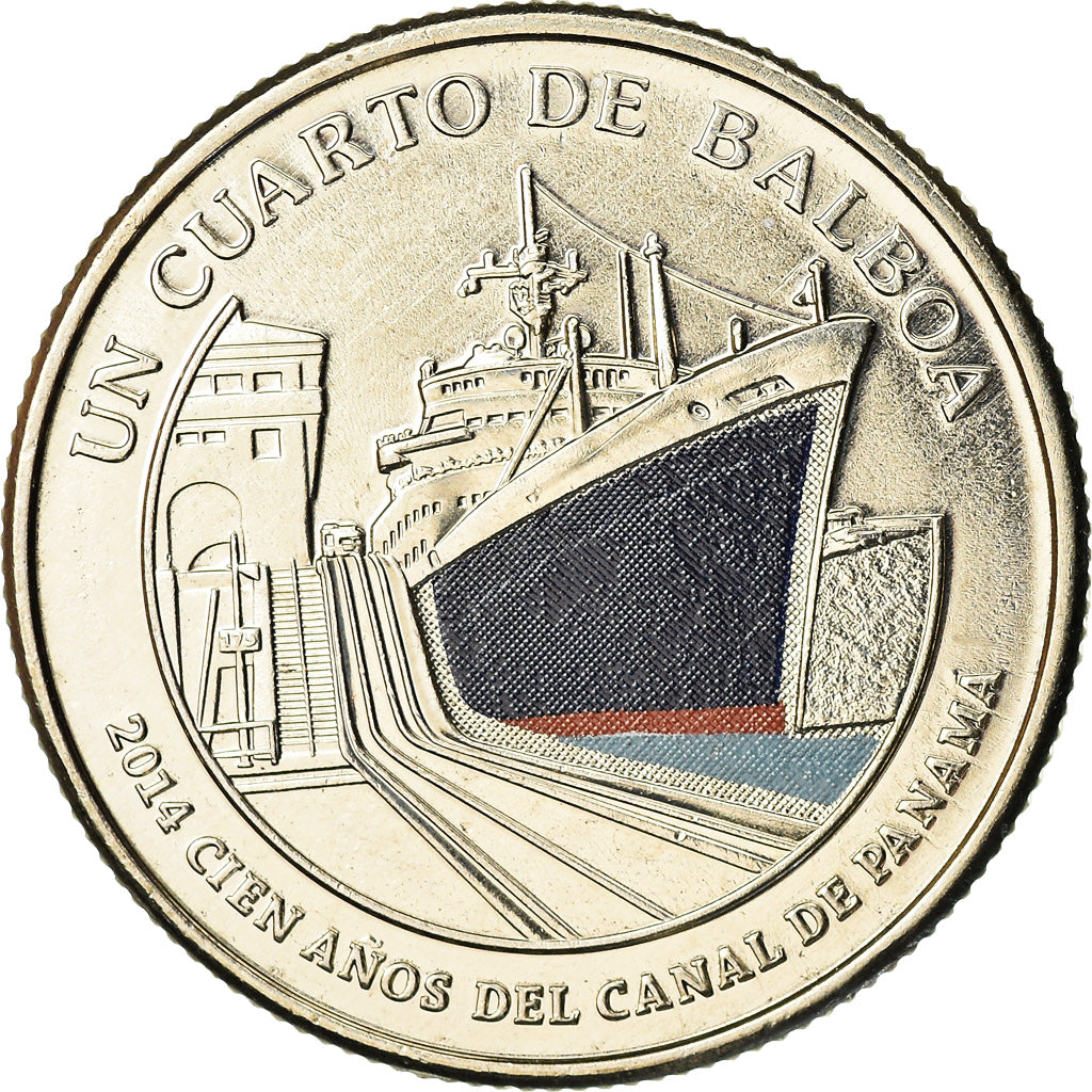Coin, Panama, Centenaire du Canal de Panama, 1/4 Balboa, 2016, MS(63)