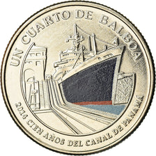 Coin, Panama, Centenaire du Canal de Panama, 1/4 Balboa, 2016, MS(63)