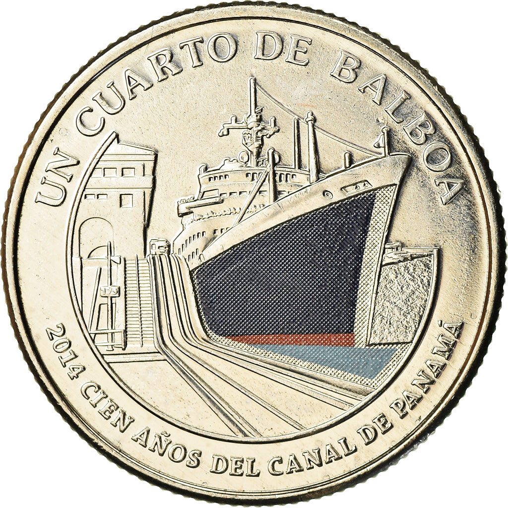 Coin, Panama, Centenaire du Canal de Panama, 1/4 Balboa, 2016, MS(65-70)