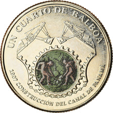 Monnaie, Panama, Construction du canal, 1/4 Balboa, 2016, FDC, Copper-Nickel