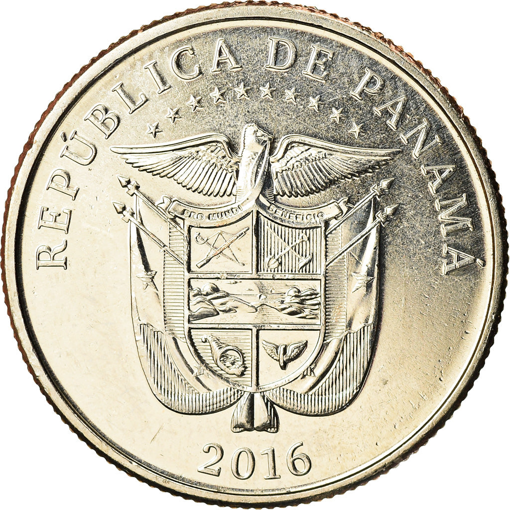 Coin, Panama, Construction du canal, 1/4 Balboa, 2016, MS(65-70), Copper-Nickel