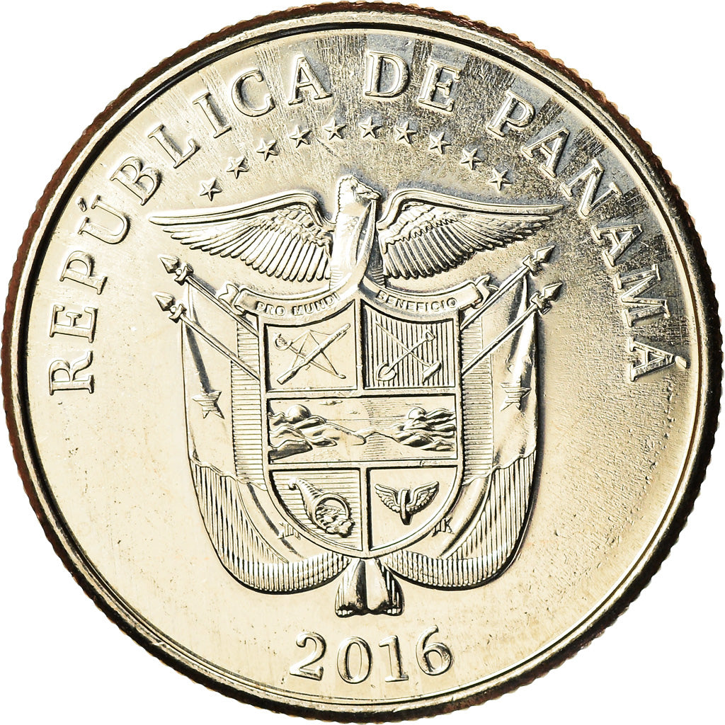 Coin, Panama, Construction du canal, 1/4 Balboa, 2016, MS(63), Copper-Nickel