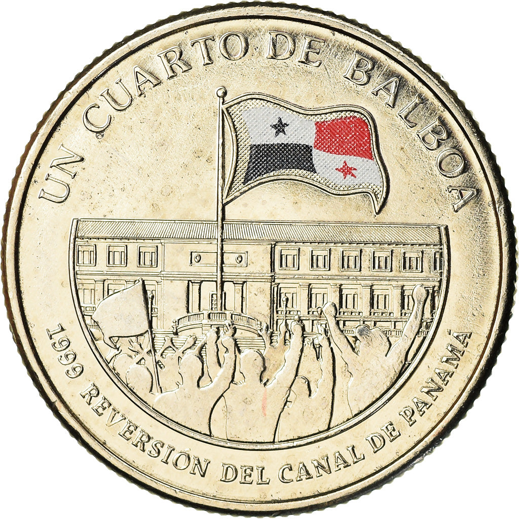 Coin, Panama, Restitution du Canal, 1/4 Balboa, 2016, MS(65-70), Copper-Nickel