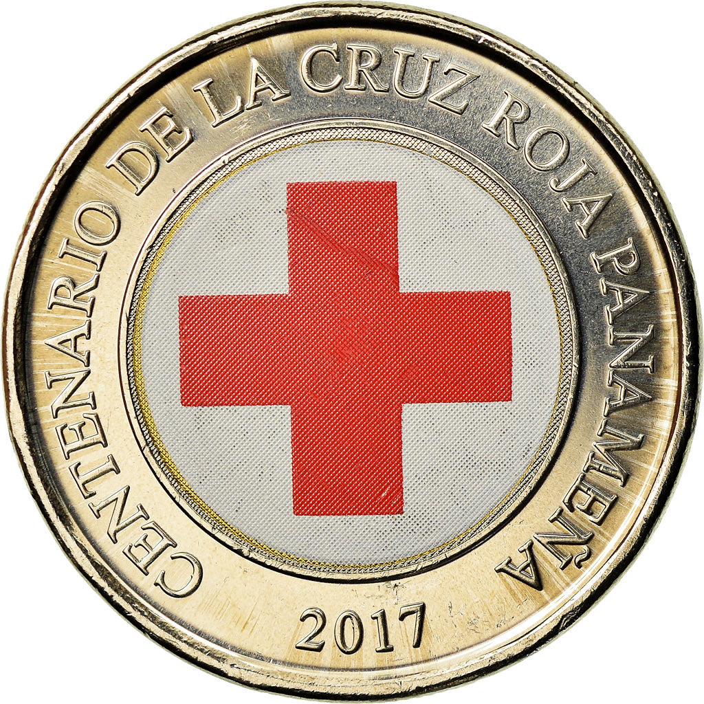 Münze, Panama, Anniversaire de la Croix Rouge, Balboa, 2017, UNZ, Bi-Metallic