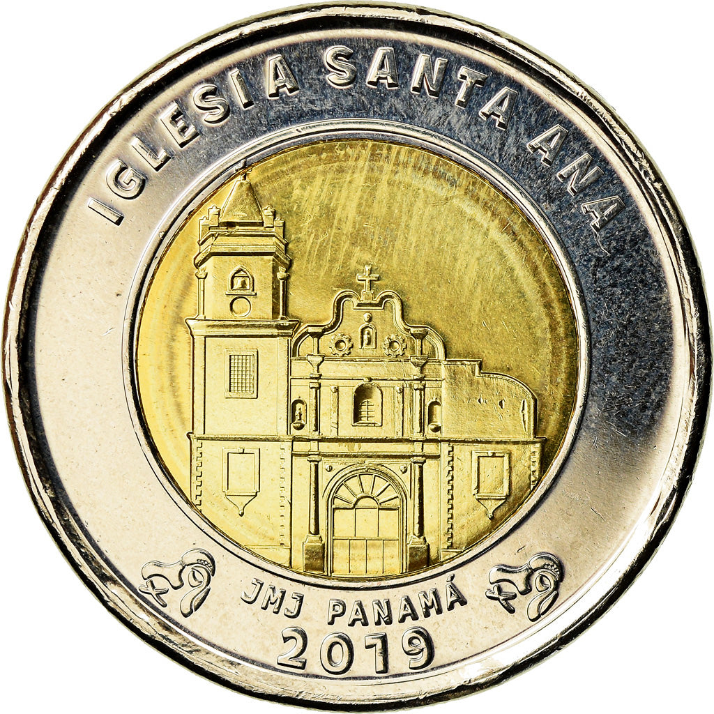 Münze, Panama, Eglise Santa Ana, Balboa, 2019, UNZ, Bi-Metallic